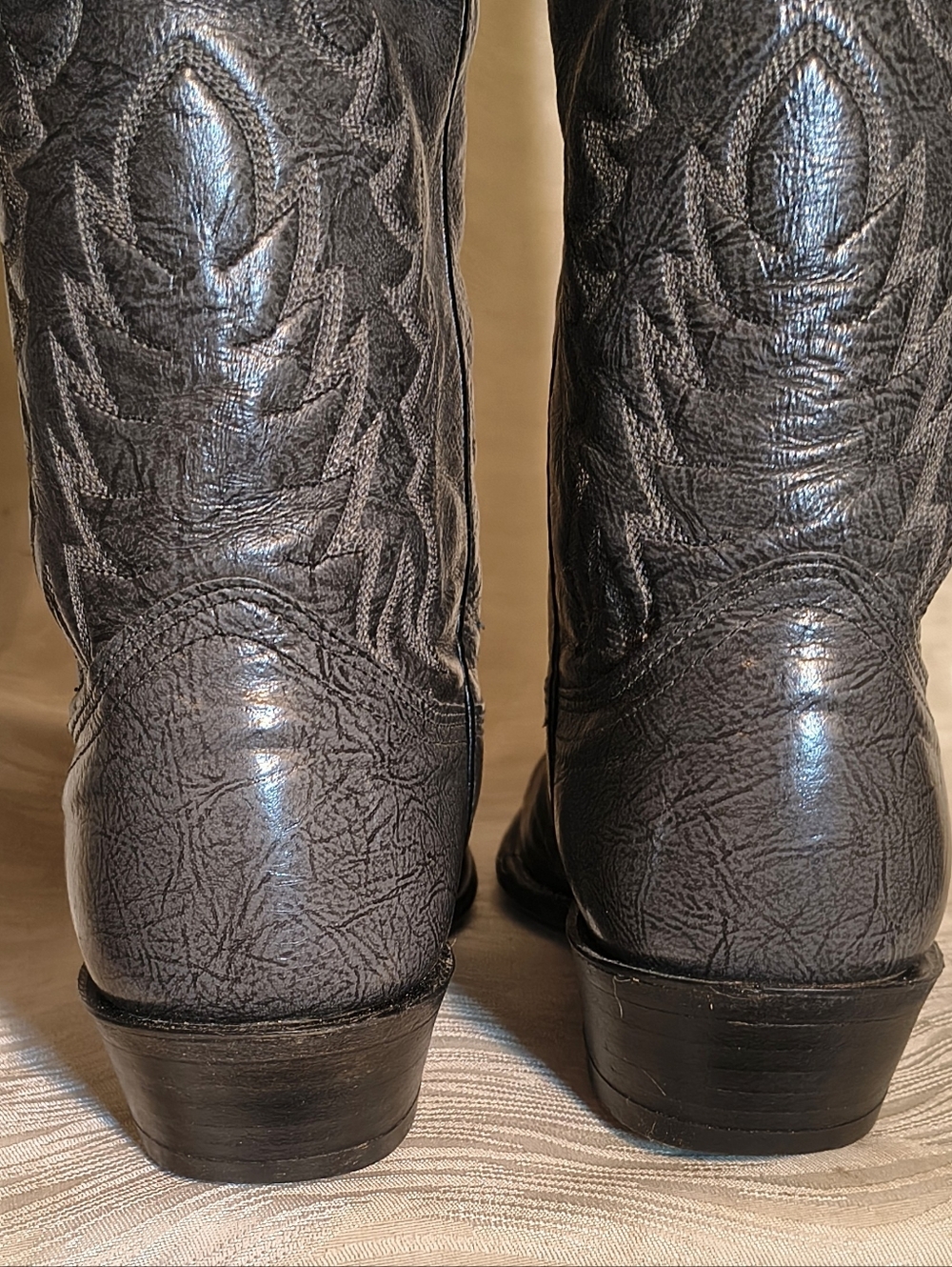 Men's Nocona Western Leather Cowboy Boots 8.5D Gray, Excellent Vintage Condition - Picture 5 of 10